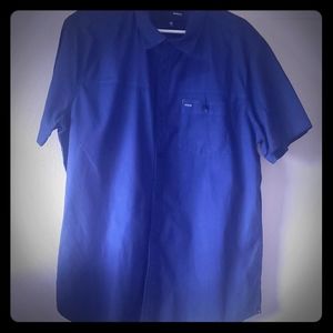 Hurley Short Sleeve button up XL Blue